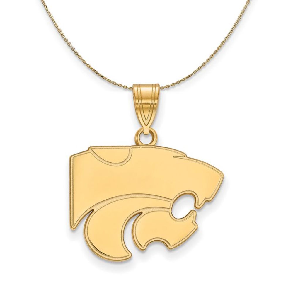 14k Yellow Gold Kansas State Wildcats Md Mascot Necklace - 22 In